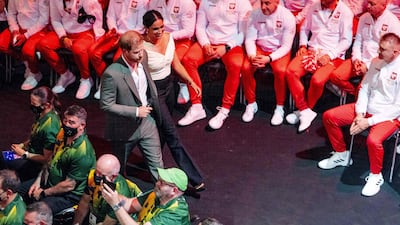 Prince Harry and his wife Meghan Markle at the opening of the Invictus Games in The Hague. AFP