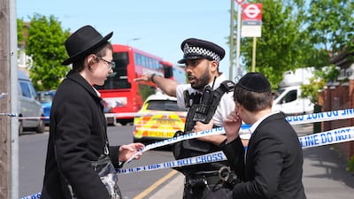 Police officers at the scene. PA