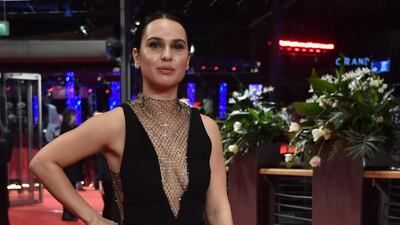 Italian actress Ileana Stimmatini D'Ambra poses on the red carpet upon arrival for the premiere of the film 'Favolacce' (Bad Tales) screened in competition on February 25 at the 70th Berlinale film festival in Berlin. AFP