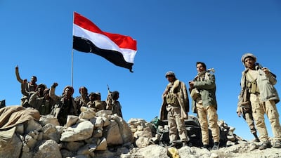 Yemeni fighters, loyal to the legitimate government of Yemen, hold position during an offensive against Houthi rebels positions in the Nihem region, east of Sanaa, Yemen, on December 24, 2017. Soliman Alnowab / EPA