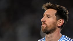 (FILES) Argentina's forward #10 Lionel Messi gestures during the 2026 FIFA World Cup South American qualifiers football match between Argentina and Venezuela at the Mas Monumental stadium in Buenos Aires on September 4, 2025. On August 12, 2026, Argentine football star Lionel Messi said he has “serious doubts” about whether he will continue playing soccer “for much longer,” in an emotional farewell letter on Wednesday to his father and agent, Jorge Messi, who died on Friday at the age of 68. (Photo by Luis ROBAYO / AFP)