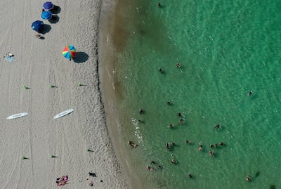 The Atlantic Ocean's waters along the beach at Haulover Park on July 11 in Miami, Florida. Getty Images via AFP