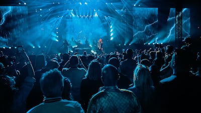Robbie Williams performing at The Pointe on Palm Jumeirah. Courtesy MSL