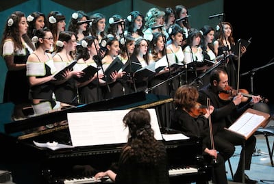 The Gardenia Choir performs on March 15, 2017 at the opera house in Damascus. Courtesy Choirfest