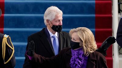Former secretary of state Hillary Clinton and former president Bill Clinton. AP