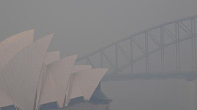Thick smoke hangs in the sky in Sydney. EPA