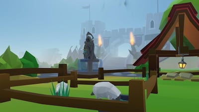 The Medieval Plaza in the online Decentraland game. The Republic Realm Digital Real Estate Fund will buy virtual land in online worlds created by game developers and develop it into vuirtual hotels and other properties. Image courtesy of Decentraland