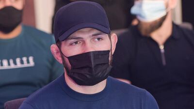 UFC lightweight champion Khabib Nurmagomedov watches the UAE Warriors in Dubai. Courtesy UAE Warriors