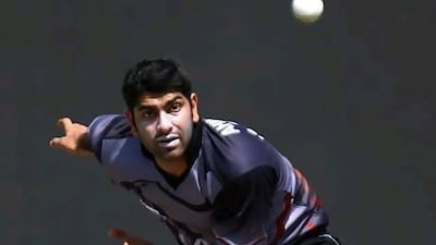 Ahmed Raza in action for UAE.
