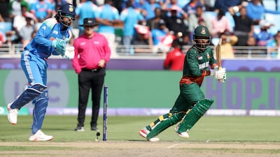 Bangladesh's Towhid Hridoy during the Champions Trophy match against India in Dubai last year. Chris Whiteoak / The National
