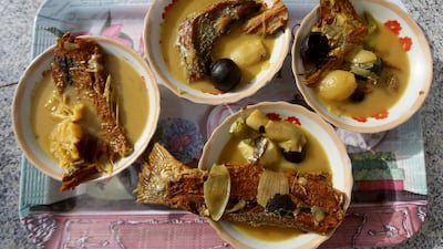 Traditional masmouta dishes, typically served on the first day of Eid in Basra. Reuters