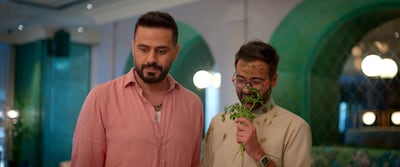 Abdullah Boushehri, left and Hamad Askanani find their comedic footing in the latest Netflix Arab romcom. Photo: Netflix