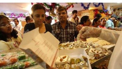 Sweets shops in Dubai do brisk business during Diwali.