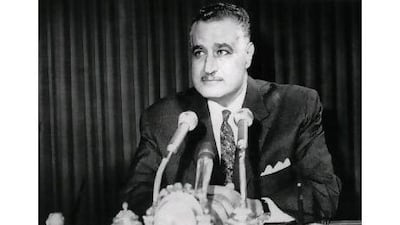 Gamal Abdel Nasser, pictured giving a radio speech to the nation in 1968. AFP