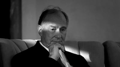 FILE - The Aga Khan, spiritual head of Ismaili Muslims, listens to a speech during the inauguration of the restored 16th century Humayun's Tomb in New Delhi, India, Sept. 18, 2013. (AP Photo/Manish Swarup, File)
