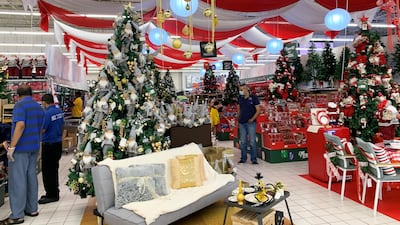 Christmas decorations on show at Carrefour in Dubai's Ibn Battuta Mall. All pictures by Pawan Singh / The National