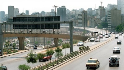 A new, post-war highway in downtown Beirut, in 1999. AFP