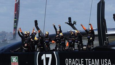 Oracle Team USA were America's Cup after winning their eighth consecutive race. John G Mabanglo / EPA