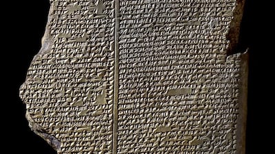 The Flood Tablet for 'A History of The World In 100 Objects' exhibition at at Manarat Al Saadiyat. Courtesy British Museum