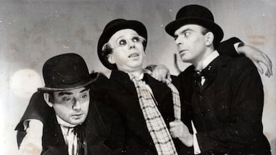 Jorge Petraglia, Roberto Villanueva and Leal Rey perform Waiting for Godot in Buenos Aires in 1956.