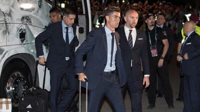 Real Madrid's Cristiano Ronaldo and his teammates arrive in Kiev ahead of the Uefa Champions League final. Sedat Suna / EPA