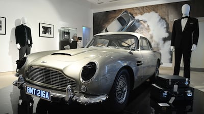 An Aston Martin DB5 stunt car from the film 'No Time To Die'. EPA