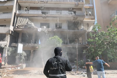 The aftermath of an Isareli strike on Beirut's southern suburbs. EPA