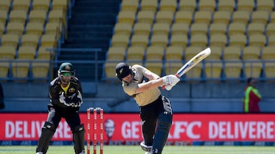 Martin Guptill goes big during his knock of 71 from 46 balls. Getty