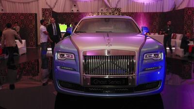 Rolls-Royce said "the famous waft line has been re-designed on the Ghost Series II to lean further forwards emphasising the car’s effortless vigour". Sarah Dea / The National