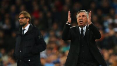 Real Madrid coach Carlo Ancelotti wants his players to fight until the final match. Clive Rose / Getty Images