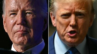 US President Joe Biden, left, has stepped up criticism of former president Donald Trump, right, as the election season heats up. AFP