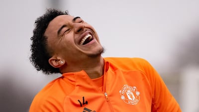 Jesse Lingard during Manchester United's training session at the Aon Training Complex for their League Cup match against Everton. Getty