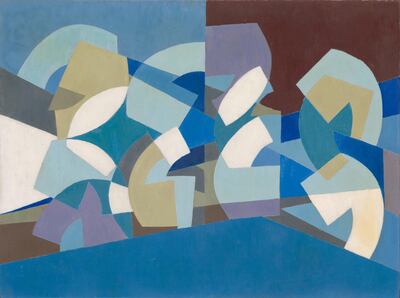 Saloua Raouda Choucair’s ‘Composition in Blue Module’ . Courtesy Saloua Raouda Choucair Foundation