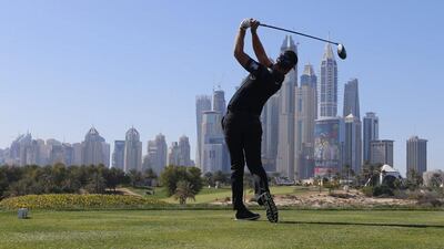 Solar panels will be installed at various Dubai Golf facilities including Emirates Golf Club, home of the Dubai Desert Classic. Karim Sahib / AFP