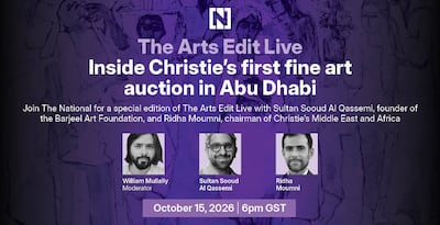 Register here for a live conversation on Christie's first fine art auction in Abu Dhabi this Thursday.
