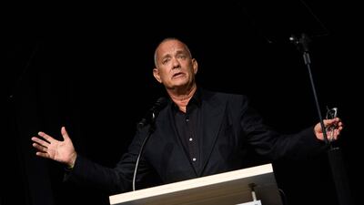 Academy Museum of Motion Pictures trustee Tom Hanks speaks at the preview. AFP