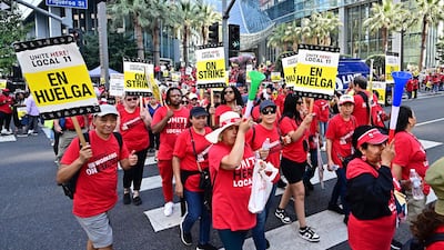 Los Angeles hotel workers have had staggered strikes throughout the summer. AFP