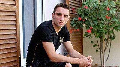 Gregory Dufrennes, Kalba's French forward, at his villa in Dubai Motor City.