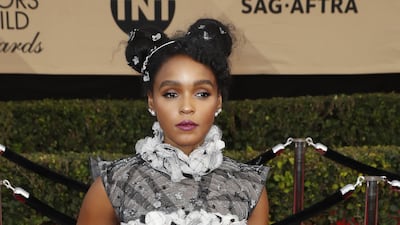 Janelle Monae, wearing monochrome Chanel, arrives at the 23rd Screen Actors Guild Awards on January 29, 2017. EPA
