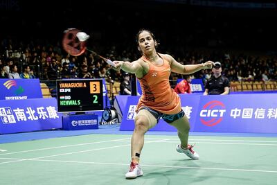 Saina Nehwal at the 2019 Badminton Asia Championships. Courtesy Getty Images