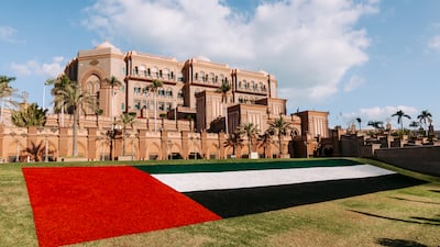 Emirates Palace Mandarin Oriental Abu Dhabi will be decked in themed decor for National Day. Photo: Emirates Palace Mandarin Oriental