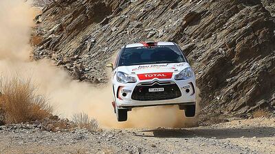 Mohammed Al Mutawaa has impressed team Abu Dhabi enough to earn a full ride in the 2015 junior World Rally Championship season. Courtesy Middle East Rally Championship