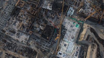 A section of the Louvre Abu Dhabi construction site seen from above in October 2013. Silvia Razgova / The National