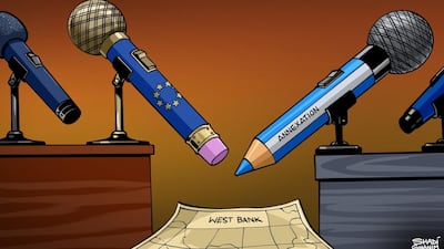 Our cartoonist Shadi Ghanim's take on the European Union's warning against Israel's plan to annex West Bank