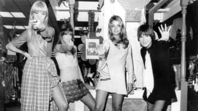 Quant, far right, made the miniskirt famous. AP