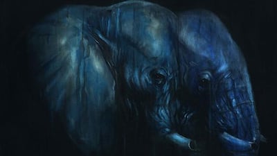 Blue Diprosopus; a limited edition print by Dubai-based artist Matthew Ryder. Proceeds of the sales go towards the Big Life Foundation. Image courtesy of Matthew Ryder