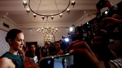 British actress Emily Blunt attends the IWC Filmmaker Awards 2014 & gala dinner in Dubai. Satish Kumar / The National