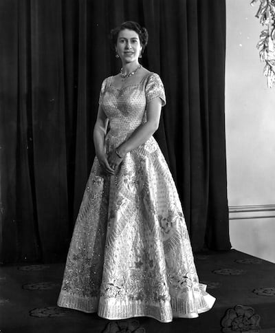 Queen Elizabeth wearing her coronation gown in 1953. Photo: The Royal Collections