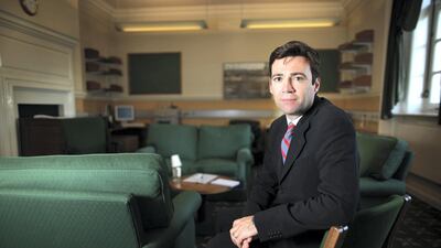 Burnham poses for a portrait in Portcullis House in Westminster during his 2010 Labour leadership campaign. Getty Images