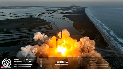 Starship blasts off in Boca Chica, Texas. SpaceX